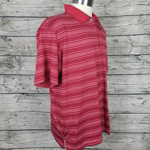 PGA TOUR Mens Jockey Red Striped Short Sleeves Golf Polo Shirt XL.Pit to pit a - Picture 4 of 7